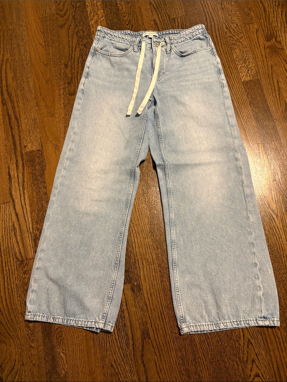 Banana Republic Light Blue Wide-Leg Drawstring Women’s Jeans